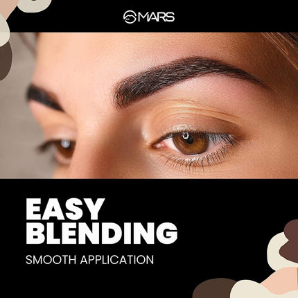 MARS 4 in 1 Eyebrow Powder Cake with Angled Eyebrow Brush and Spoolie - 8g