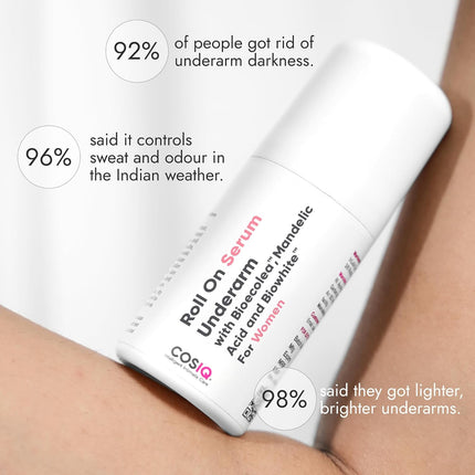 Cos-IQ Brightening Underarm Roll On Serum | With Bioecolea, Mandelic Acid and Bio White | 40ml