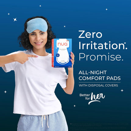 Nua All Night Comfort Sanitary Pads | Pack of 8 (XXXL 400mm)