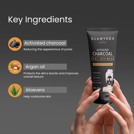 Glamveda Activated Charcoal Peel Off Mask-100gm