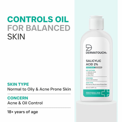 DERMATOUCH Salicylic Acid 2% Face Wash