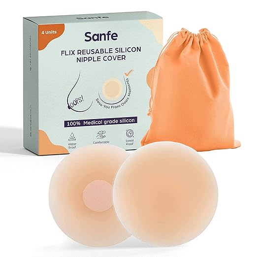 Sanfe Flix Reusable Silicone Nipple Cover - 4 Pieces