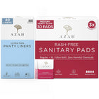 Azah Rash free Sanitary pads + Ultra soft panty liners | Pack of 20 Regular + 10 XL
