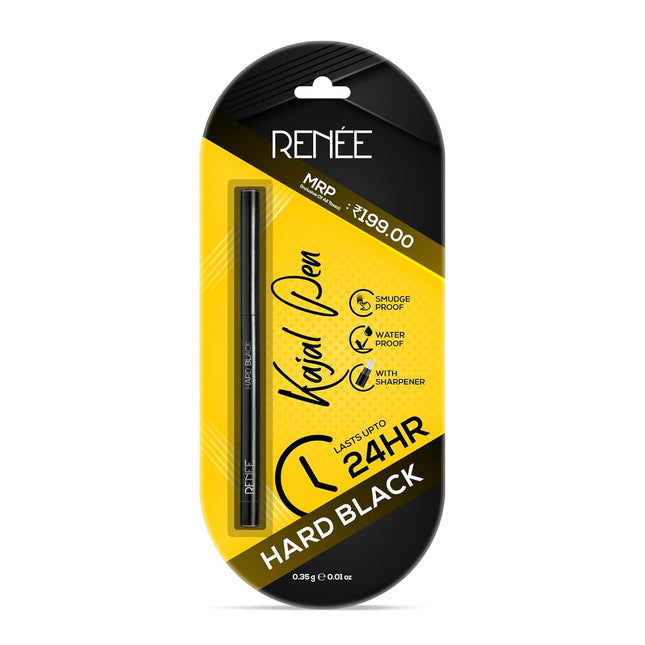 RENEE Hard Black Kajal Pen with Sharpener -0.35gm