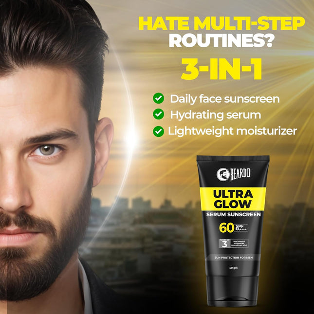 Beardo Ultra Glow Serum Sunscreen SPF 60+ PA++++ 50g