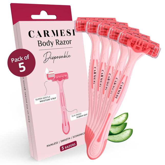 Carmesi Disposable Body Razors for Women - Pack of 5