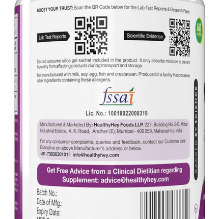 Healthy Hey Nutrition Magnesium-120 Vegetable Capsules