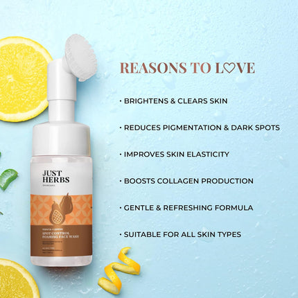 Just Herbs Brightening Foaming Face Wash With Vitamin C, Papaya and Lemon-100ml
