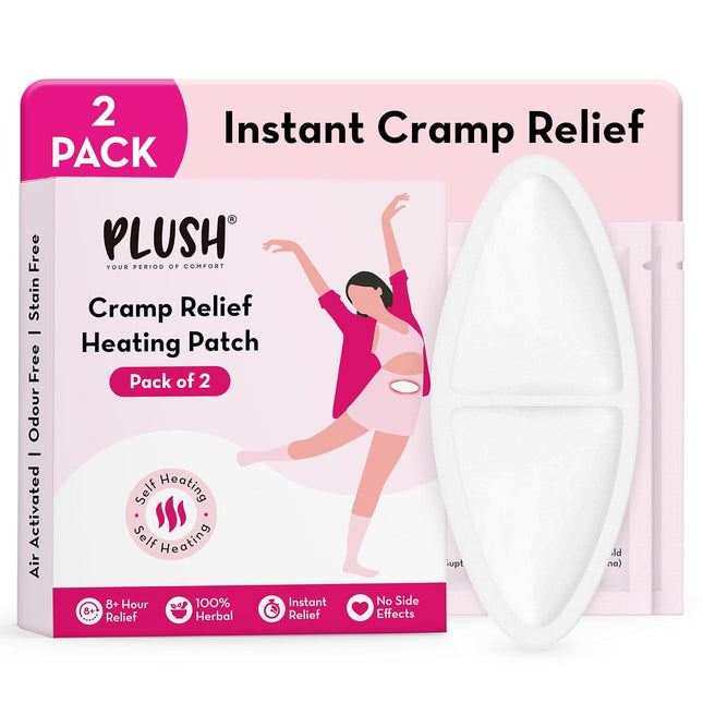 Plush 8+ Hour Instant Cramp Relief Heating Patch (Pack of 2)