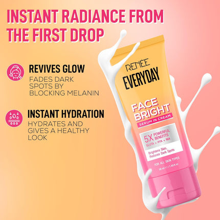 RENEE Everyday Face Bright Serum In Cream With Niacinamide, Hyaluronic acid & Glutathione-50 ml