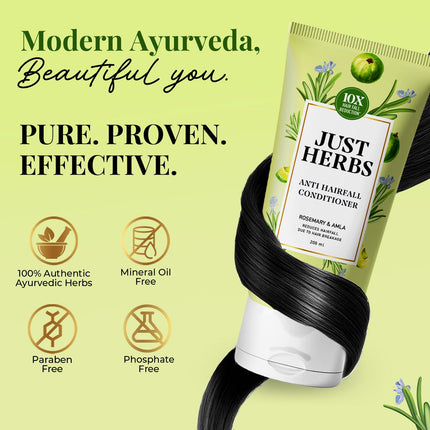 Just Herbs Anti Hairfall Conditioner | Rosemary, Amla & 14 Herbs -200ml