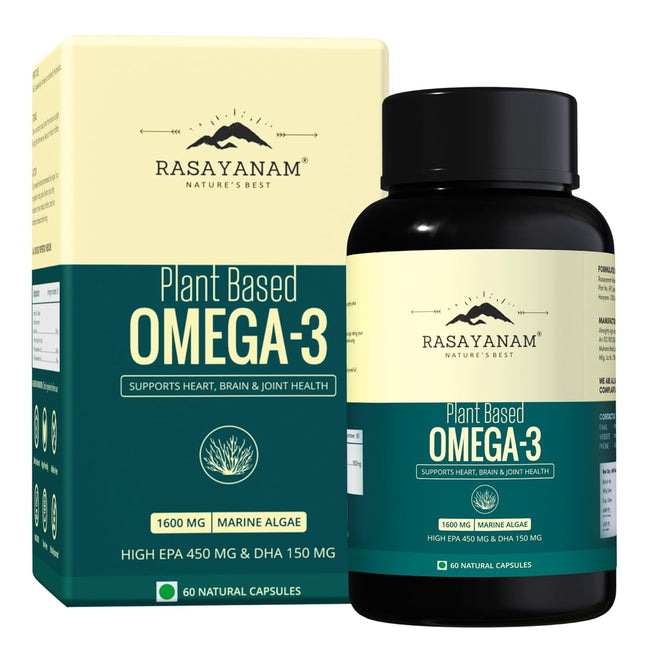 Rasayanam Plant Based Omega-3 Capsules, 1600 mg - 60 Capsules