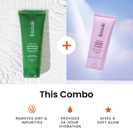 Foxtale Refreshing Face Wash 100ml + Foxtale Nourishing Moisturizer 50ml