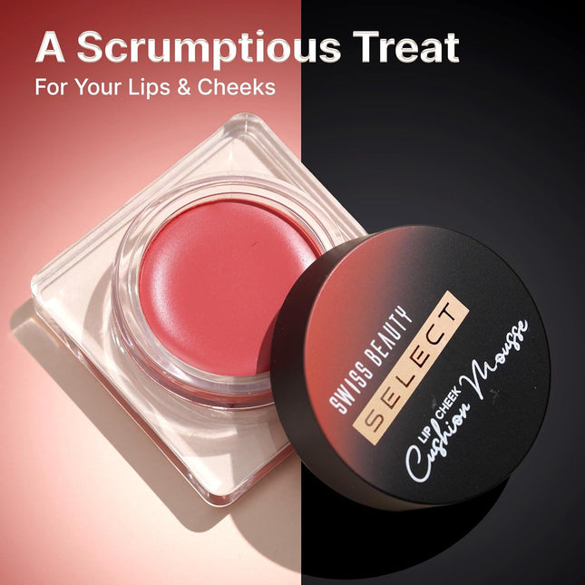 Swiss Beauty Select Lip And Cheek Cushion Creamy Mousse with Vitamin E-4.5gm
