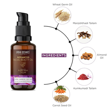 UrbanBotanics Kumkumadi Tailam Oil Face -30ml