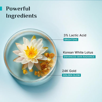 Pilgrim 24k Gold Gel Facewash with Korean White Lotus & Lactic Acid -80ml