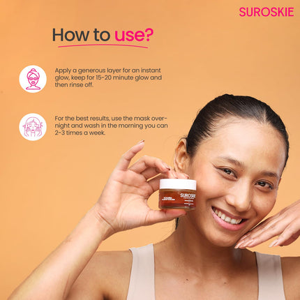 SUROSKIE Rose Instant Enzyme Face Scrub & Rosanna Glow Face Mask Combo (Pack of 2*50ml)