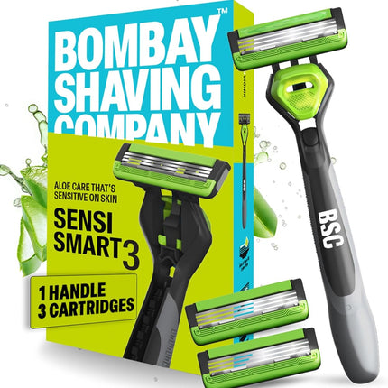 Bombay Shaving Company Sensi Smart 3 Value Pack (Handle + 3 Blades Cartridge)