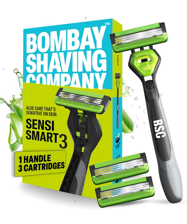 Bombay Shaving Company Sensi Smart 3 Value Pack (Handle + 3 Blades Cartridge)