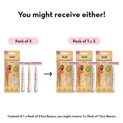 Plush Eco Disposable Body Razor 3Pcs