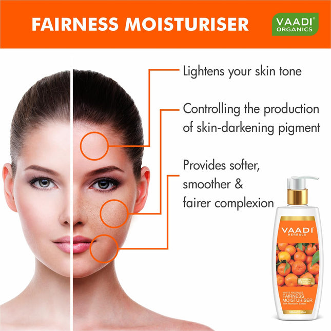 Vaadi Herbals Fairness Moisturiser With Mandarin Extract, 350 Ml