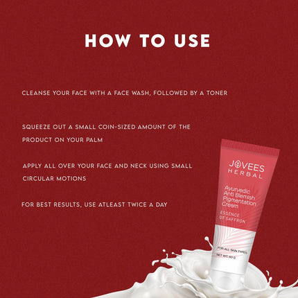Jovees Herbal Anti-Blemish Pigmentation Cream with Saffron-60g
