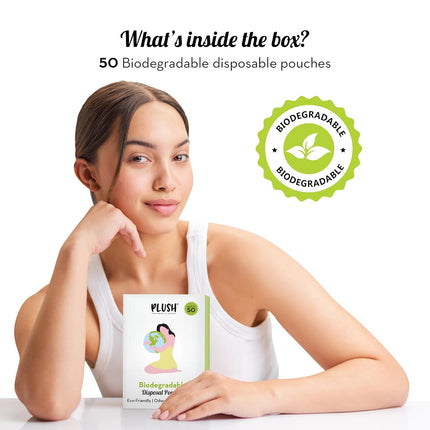 Plush Biodegradable Disposable Bags, Pack of 50