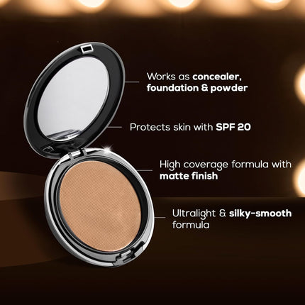 RENEE All Beige PRO HD 3 In 1 Compact,Concealer,Foundation-9gm