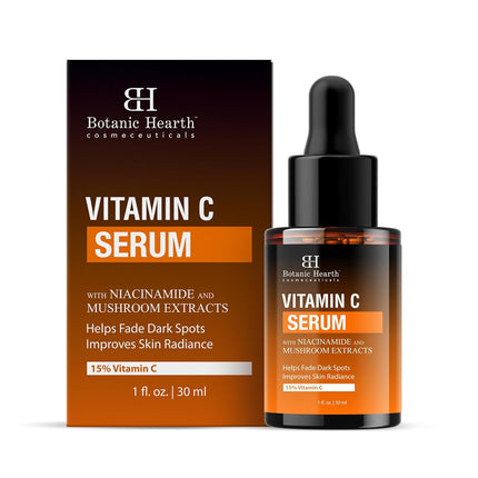 Botanic Hearth 15% Vitamin C Face Serum with Niacinamide, Hyaluronic Acid, Allantoin, Cica, Ferulic Acid & Vitamin E-30ml