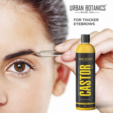 UrbanBotanics Cold Pressed Castor Oil for Hair Growth, Skin Care, Moisturising Dry Skin, Nails, Eyelash -  - 200ml