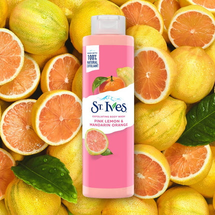 St. Ives Exfoliating Body Wash| Pink Lemon & Mandarin Orange extracts |Shower gel-650ml