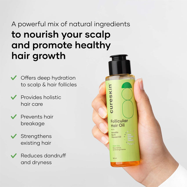Cureskin Follicular Hair Oil |Annatto, Buriti, Brazil Nut and Coconut Oil (100 ml)