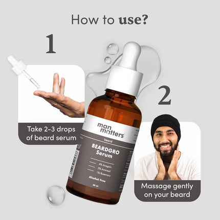 Man Matters Beardgro Oil-In-Serum 30Ml | 4% Anagain, 2% Aminexil & 1% Rosemary