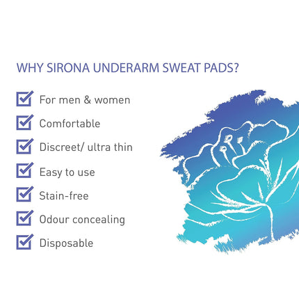 Sirona Disposable Underarm Sweat Pads for Men and Women - 80 Pads (Pack of 1)