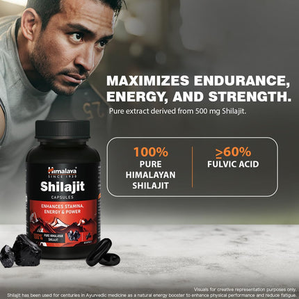 Himalaya Shilajit | 100% Pure Shilajit I 60 Capsules