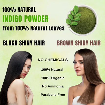 INTIMIFY Indigo and Henna powder for Black Hair  100 grams + 100 grams Pack of 2