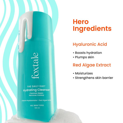 Foxtale Gentle Hydrating Face Wash with Hyaluronic Acid, Vitamin B5 All Skin Types | 100 ml