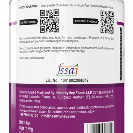 HealthyHey Nutrition Magnesium Aspartate -120 Vegetabel Capsules