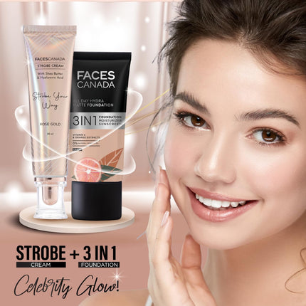 FACESCANADA Strobe Cream - Rose Gold| Primer + Highlighter + Moisturizer-30ml