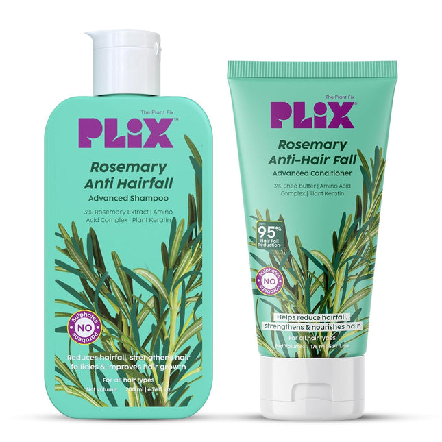 PLIX - THE PLANT FIX Rosemary Anti Hairfall Regime| Advanced Shampoo & Conditionerr
