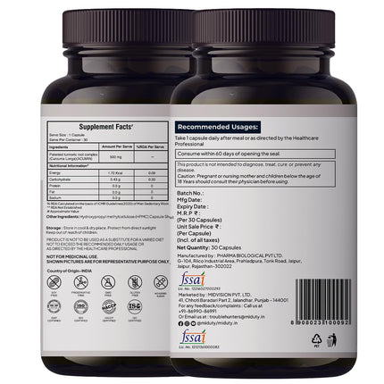 Miduty Palak Notes Turmeric Matrix Pure - 30 Veg Capsules