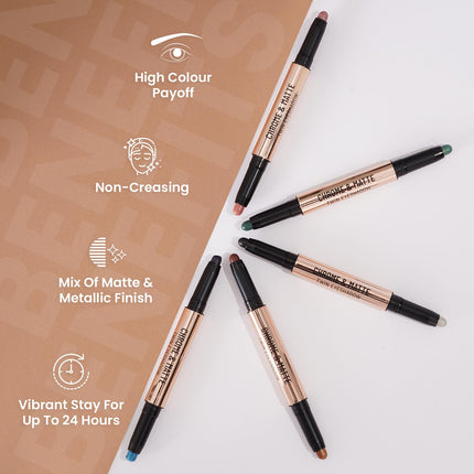Swiss Beauty Chrome & Matte Twin Eyeshadow Stick -2g