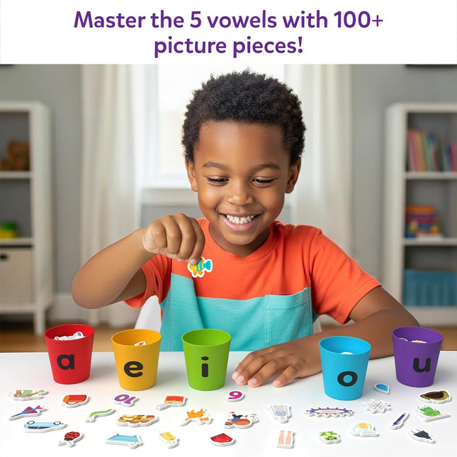 Skillmatics Learning Toys – Phonics Sorter, Vowel Sorting & Early Reading Activity for Boys & Girls Ages 4, 5, 6, 7
