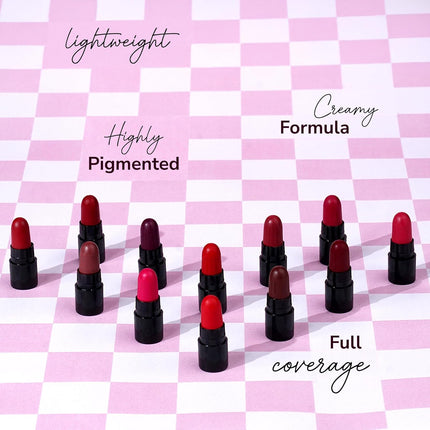 Mila Beauté 12 Creamy Matte Mini Pout Party Lipstick Kit-12g