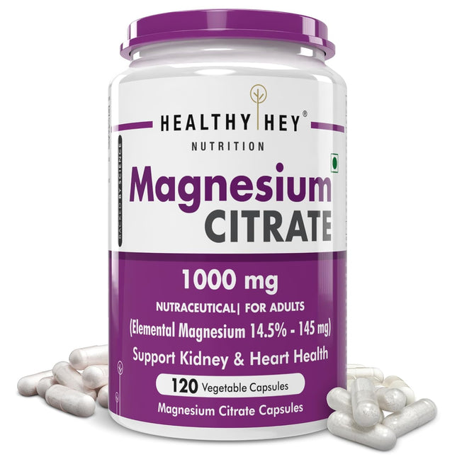 HealthyHey Nutrition Magnesium Citrate-120 Vegetable Capsules