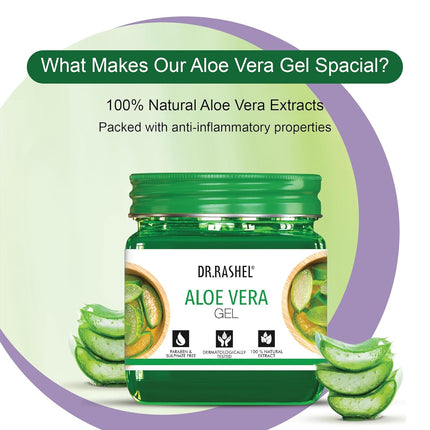 DR.RASHEL Aloe Vera Gel with natural Aloevera Extract Moisturize for Men & Women-380ML