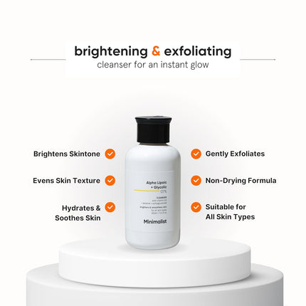 Minimalist 7% ALA + Glycolic Face Wash -100ml