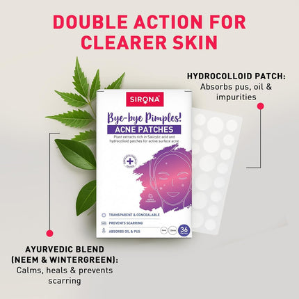 Sirona Anti Acne Pimple Patches for Face – 36 Dots