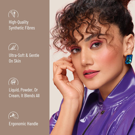 SWISS BEAUTY Powder Foudnation Blender Brush, Silver, 2 g