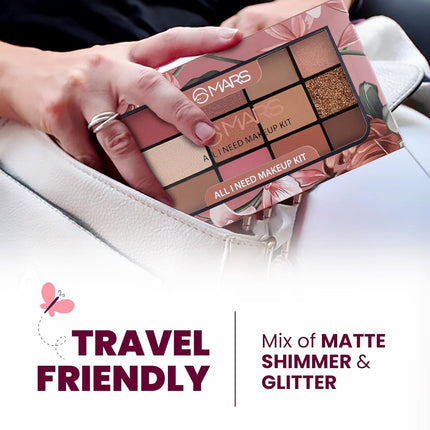 MARS All I Need Makeup And Eyeshadow Powder Kit 9 Eyeshadows With Blusher Bronzer And Highlighter-21.5g